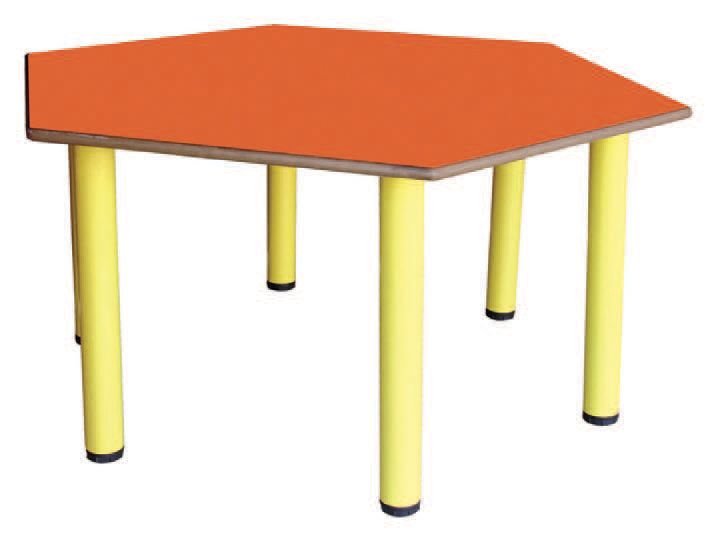 Okulca OK-11690 Metal Ayaklı Altıgen Masa 120*60*54 cm