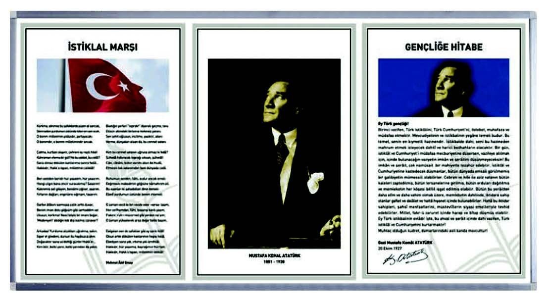 Okulca OK-16750-4 Atatürk köşesi 3 lü 70*100 cm