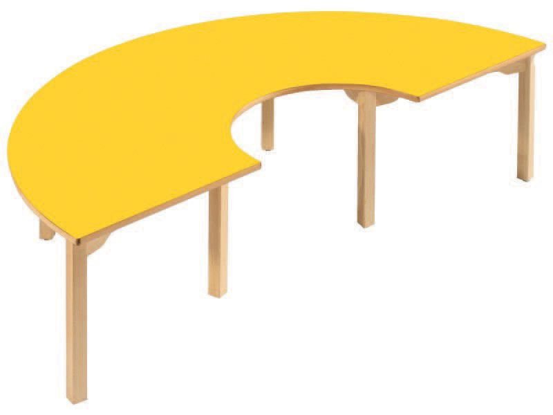 Okulca OK-11673 Ahşap Yarım Daire Masa  180*90*54 cm